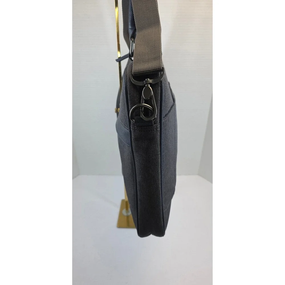 Ted Baker London Grey Marl Navy Trim Laptop‎ Briefcase Messenger Bag